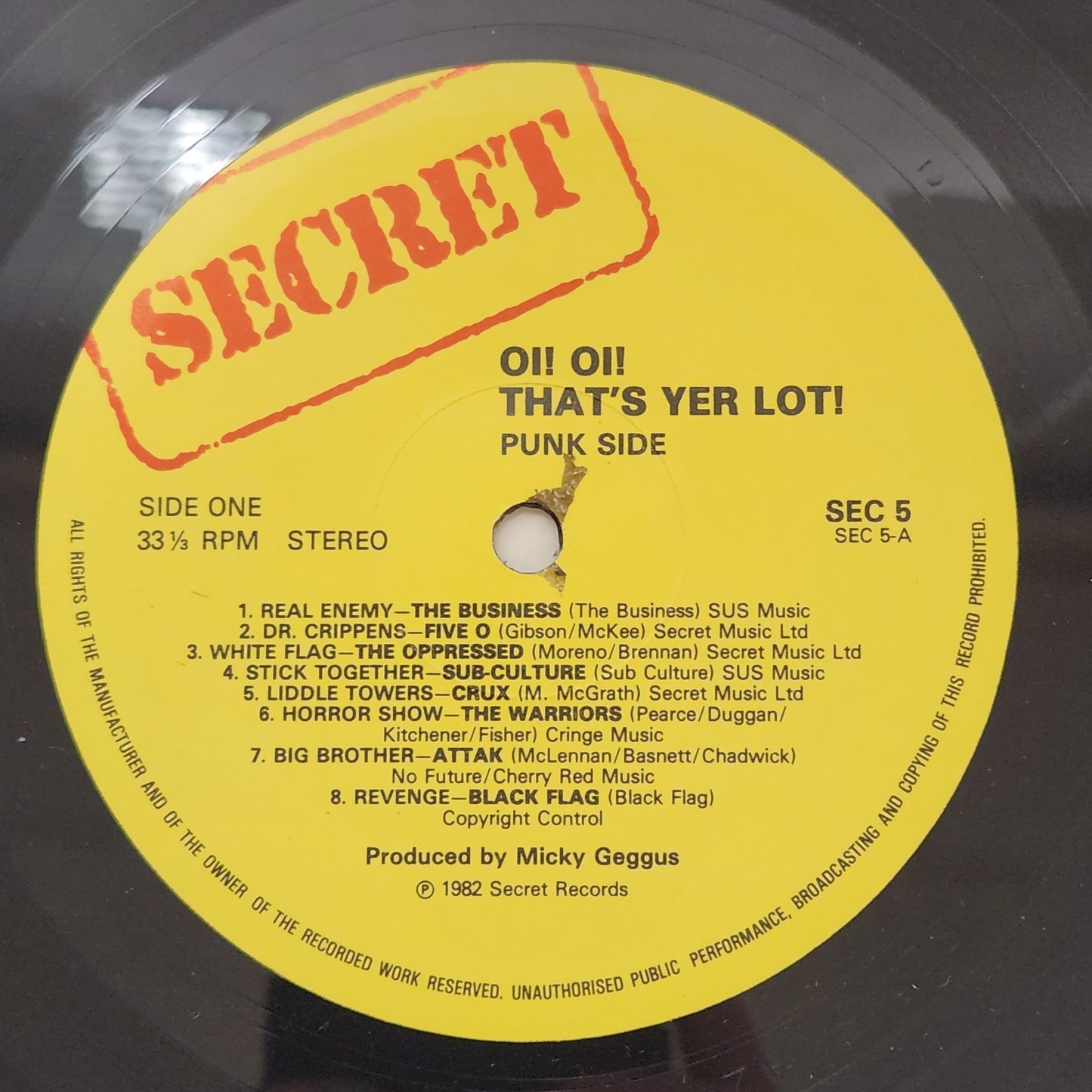 "Oi! Oi! That's Yer Lot" 1982 Punk Oi Record Album (UK)