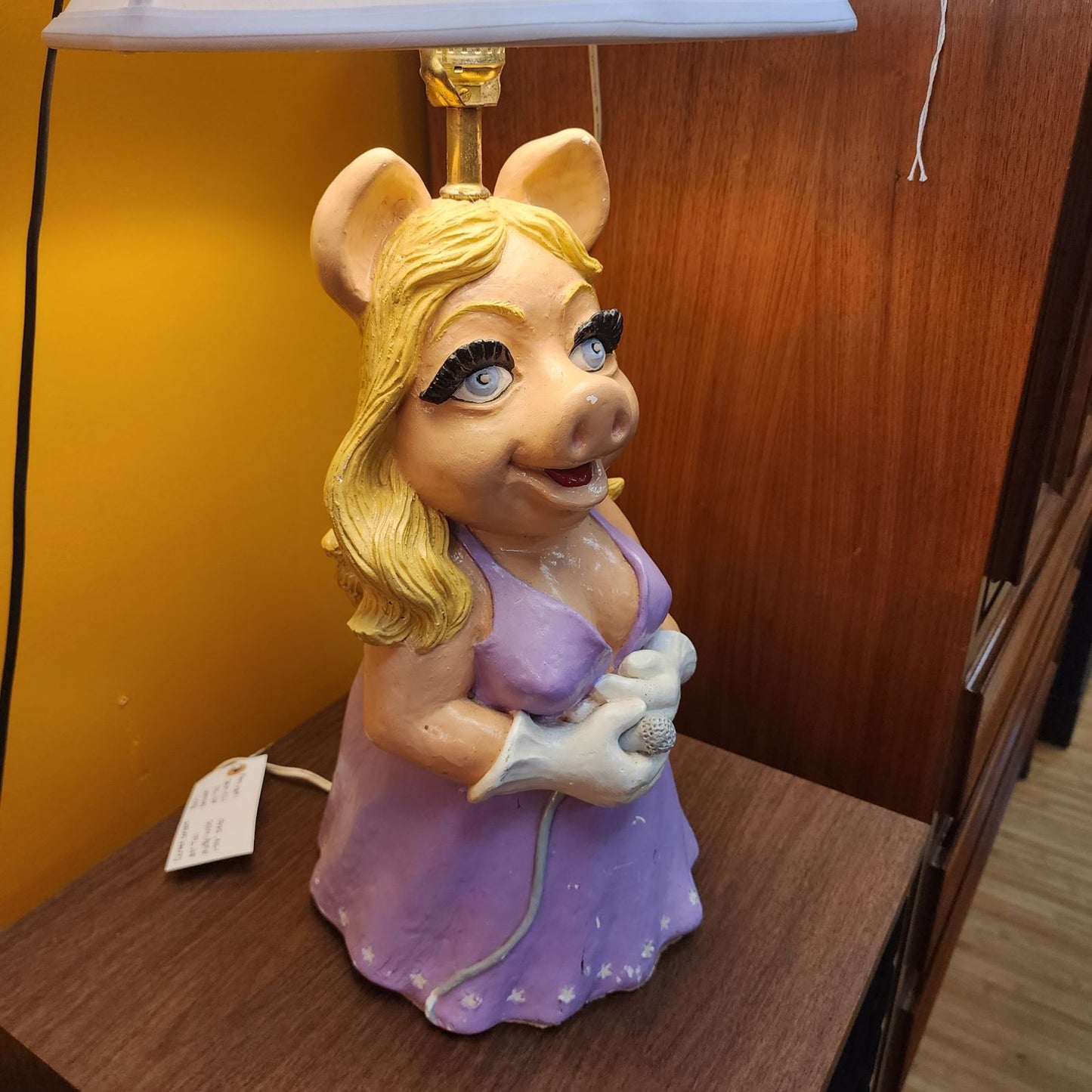 Pair of Vintage Miss Piggy Chalkware Table Lamps