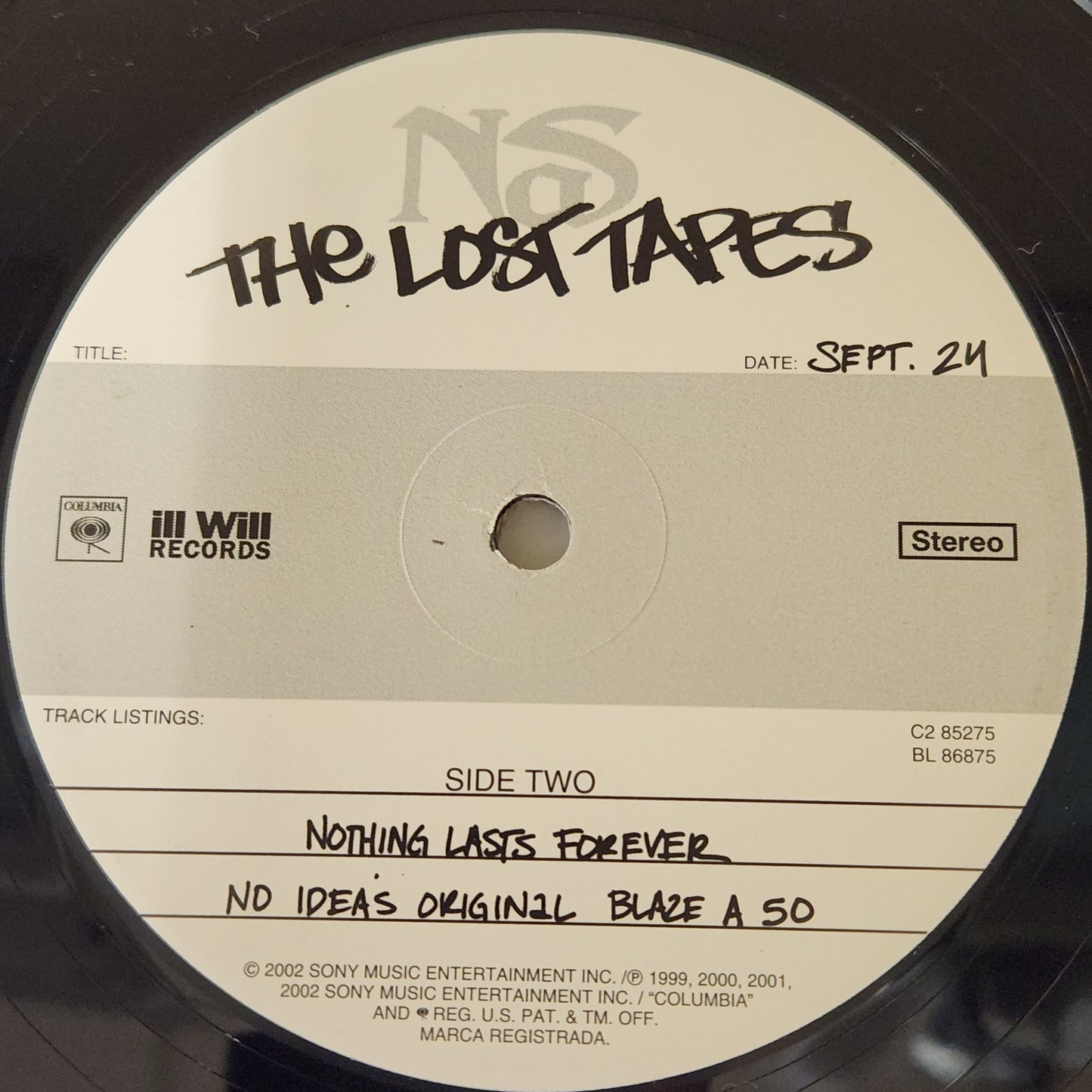 Nas "The Lost Tapes" 2002 Hip Hop 2 LP Record Album