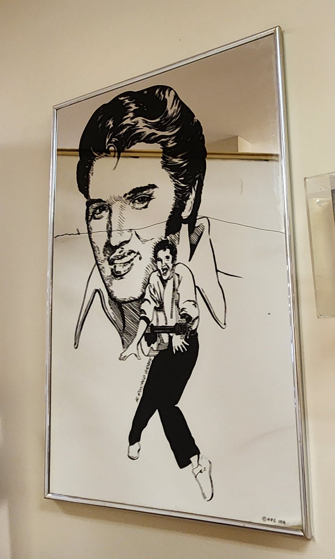 Vintage 1977 H. Ronald Graff Elvis Presley Mirror
