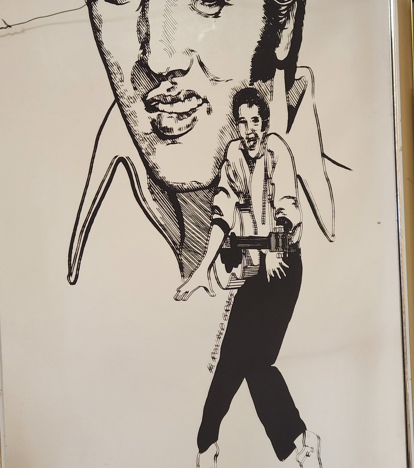 Vintage 1977 H. Ronald Graff Elvis Presley Mirror