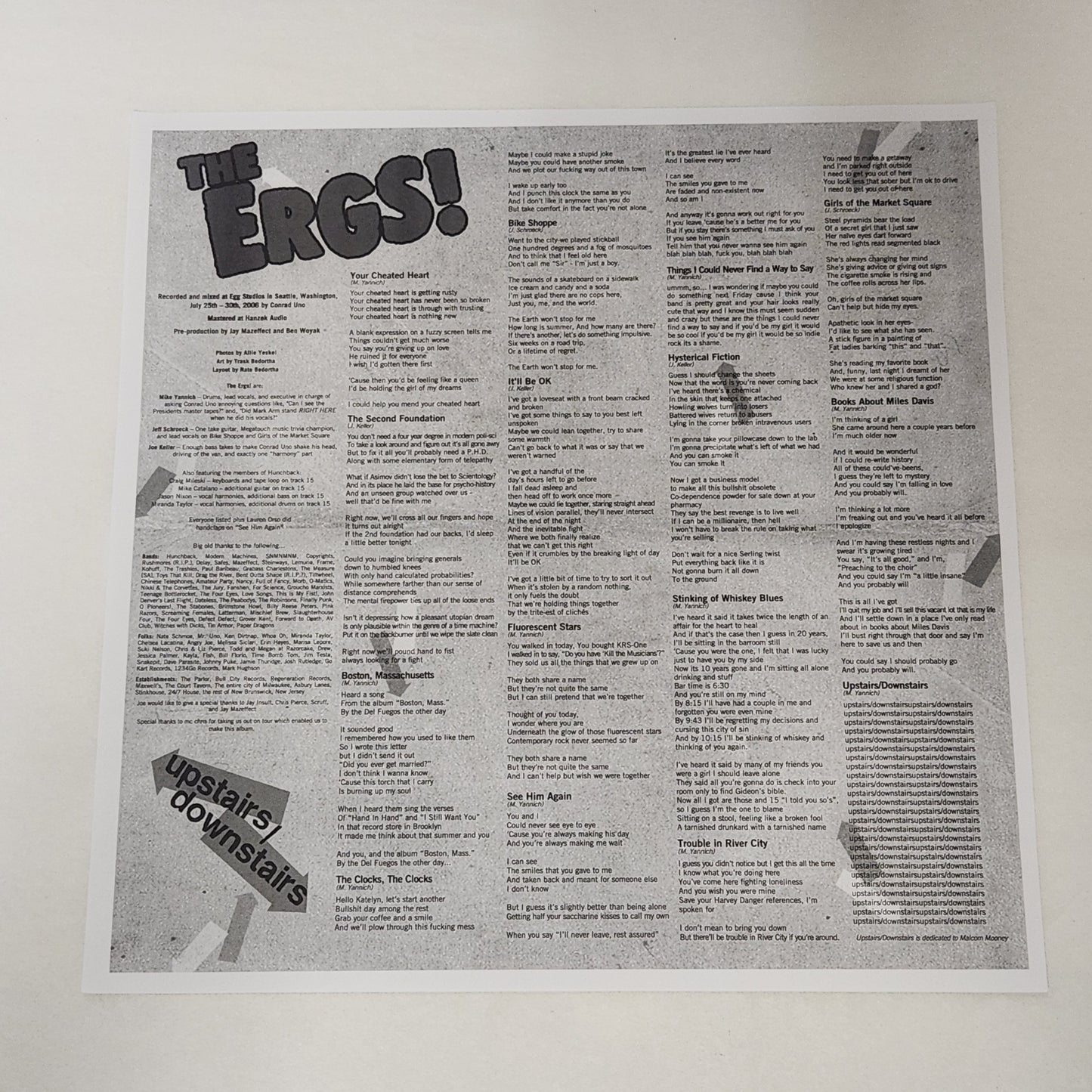 The Ergs! "Upstairs / Downstairs" 2007 Punk Record Album