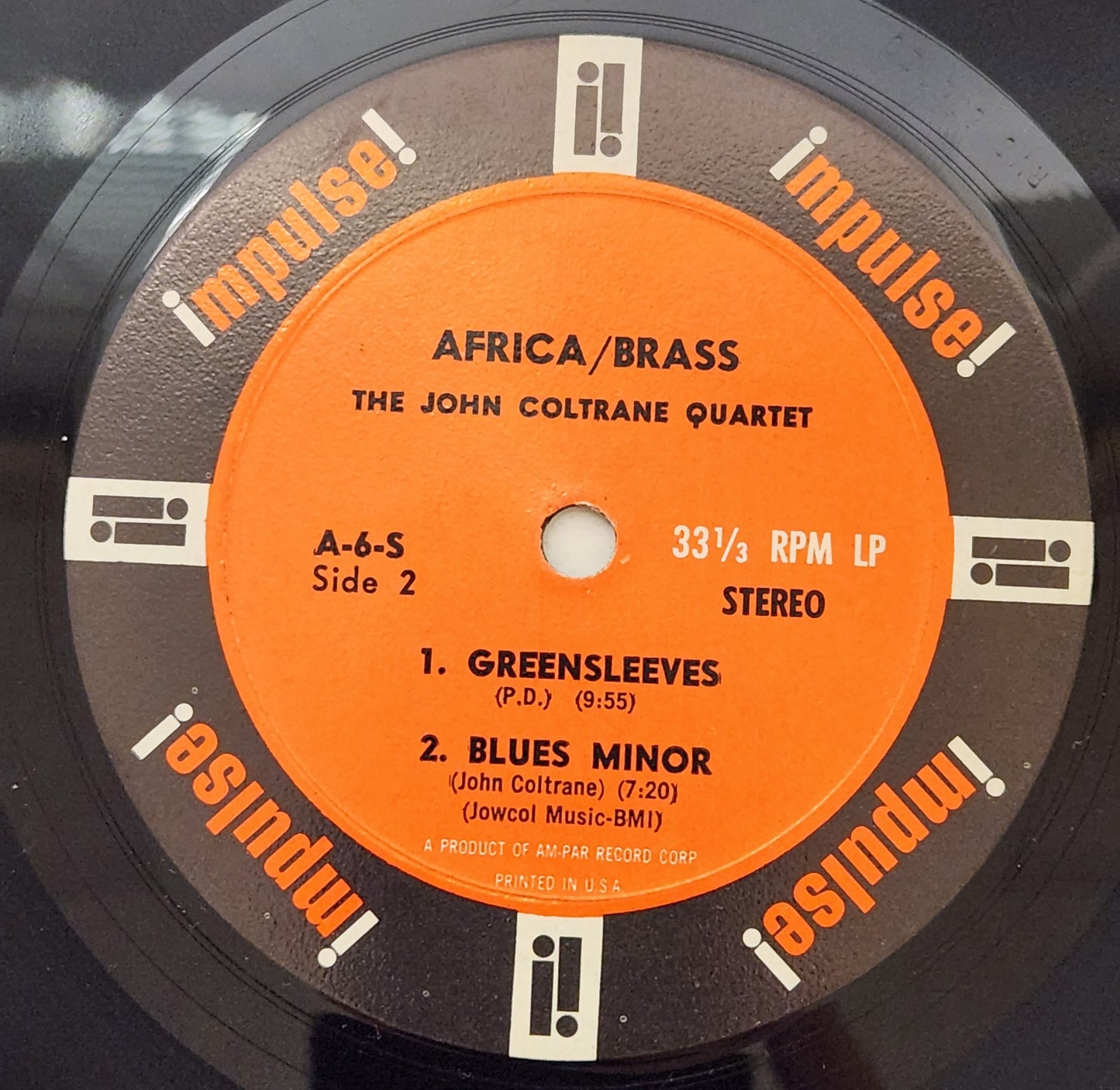 The John Coltrane Quartet "Africa / Brass" 1961 1st Pressing Jazz Record Album