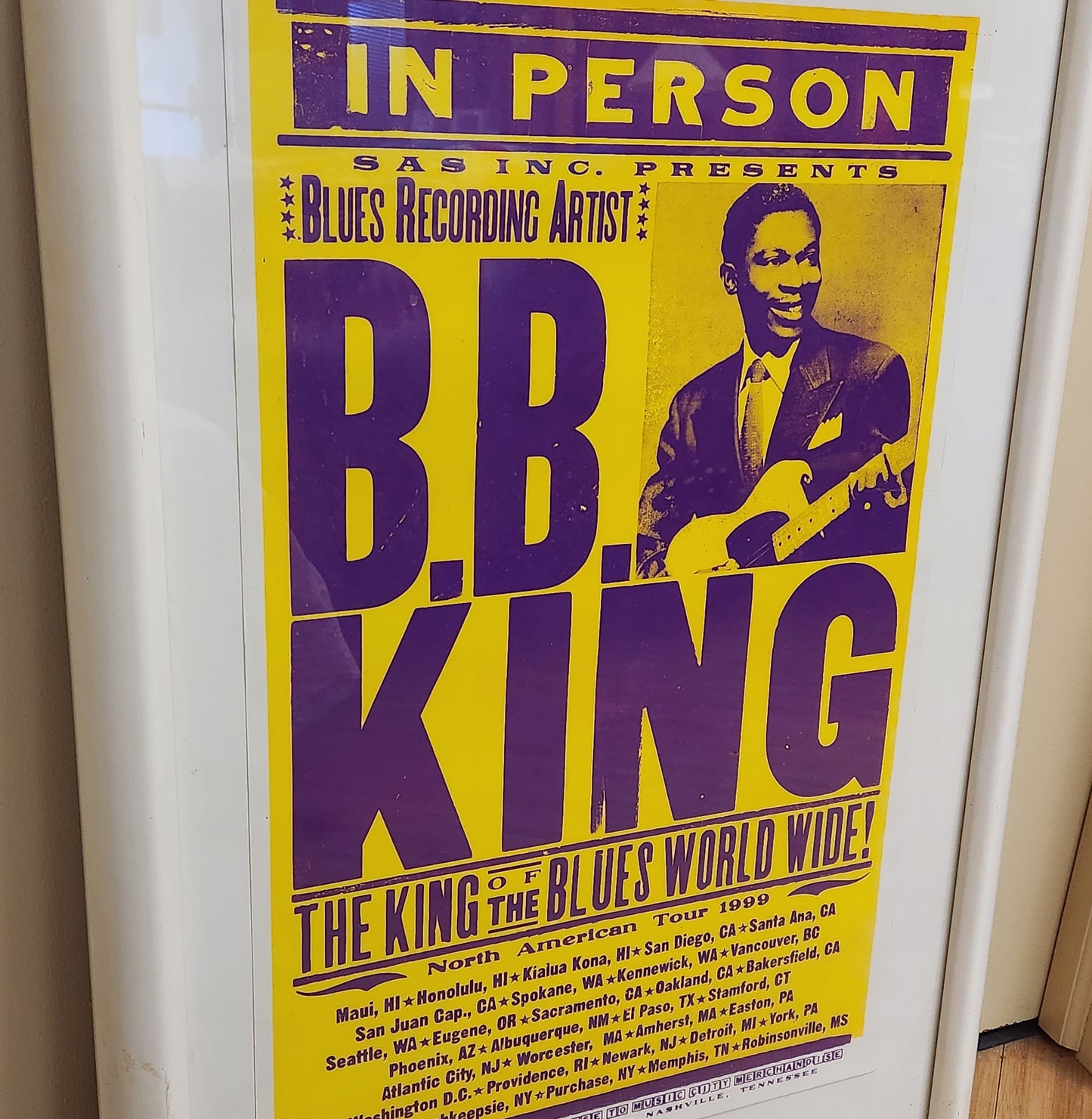 B.B. King 1999 Concert Tour Original Framed Promo Poster