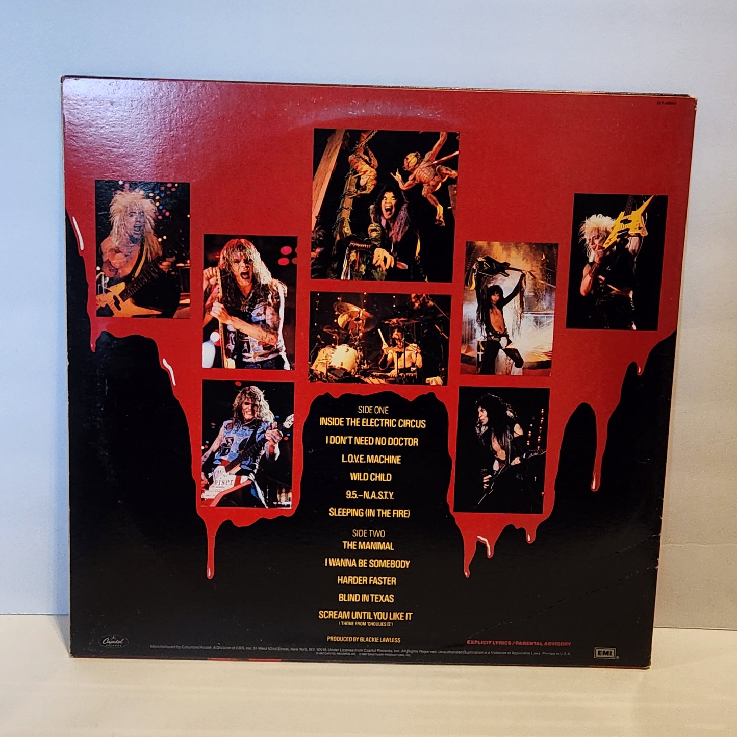 W.A.S.P. "Live...In The Raw" 1987 Glam Heavy Metal Record Album