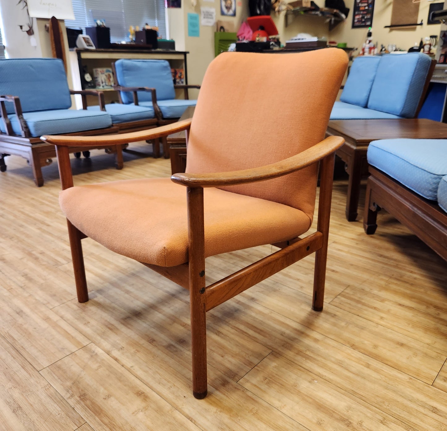 Mid-Century Modern Arm Danish Teak Lounge Chair by Dux