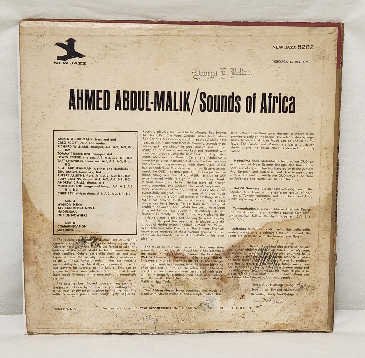 Ahmed Abdul-Malik "Sounds of Africa" 1963 Mono Jazz Album