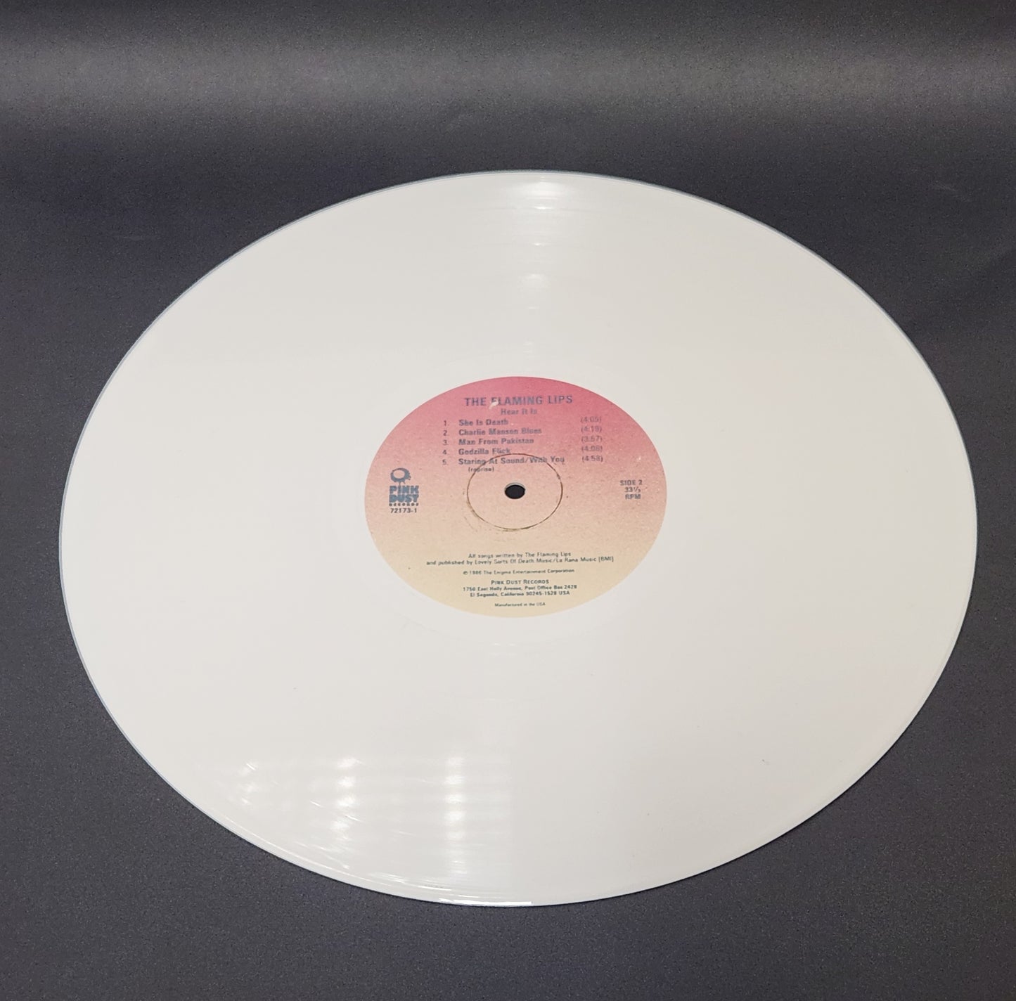 The Flaming Lips "Hear It Is" 1986 Limited Ed. White Vinyl Indie Rock Record Album