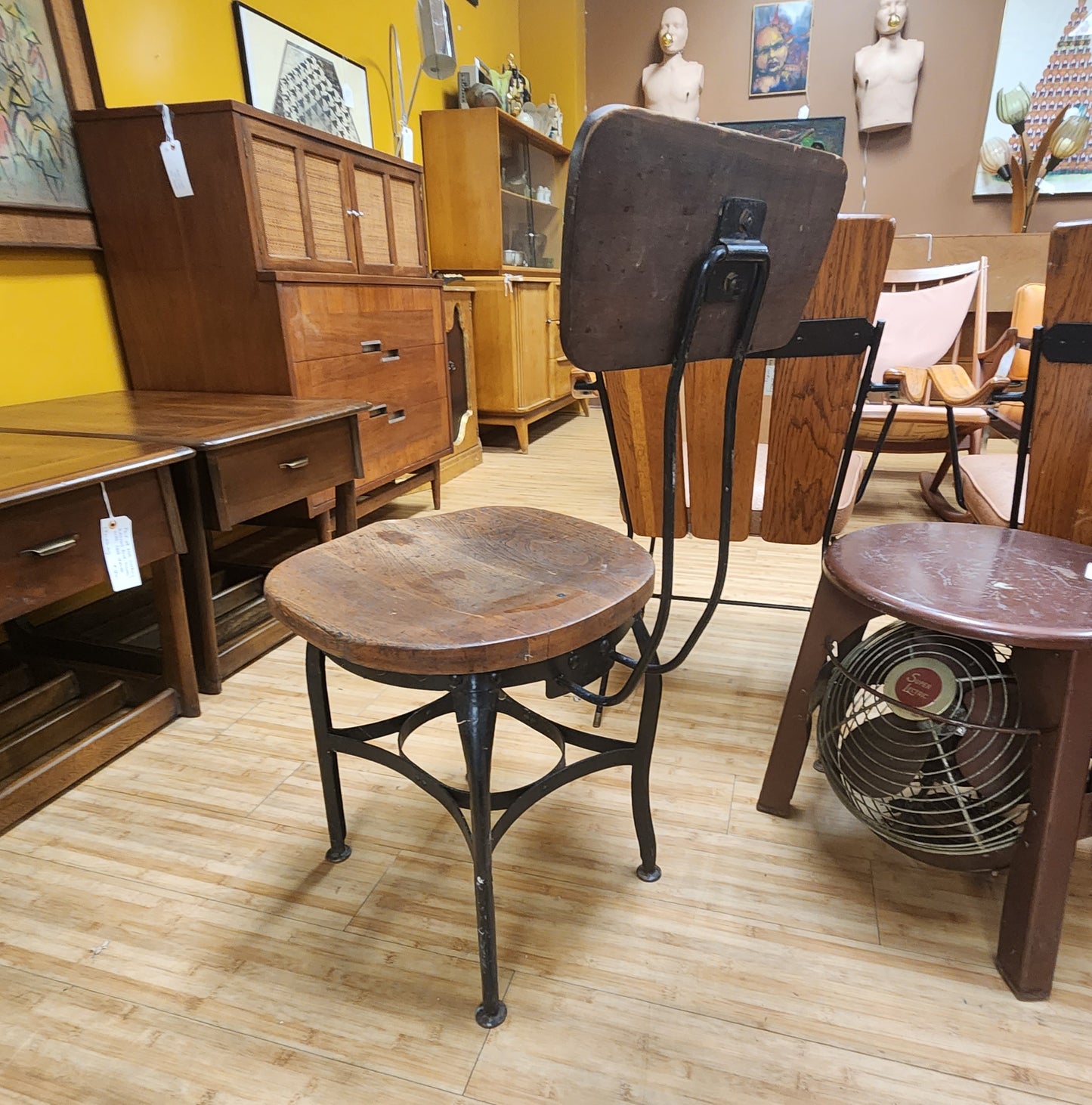 Industrial Vintage Morse Operator Chair Stool