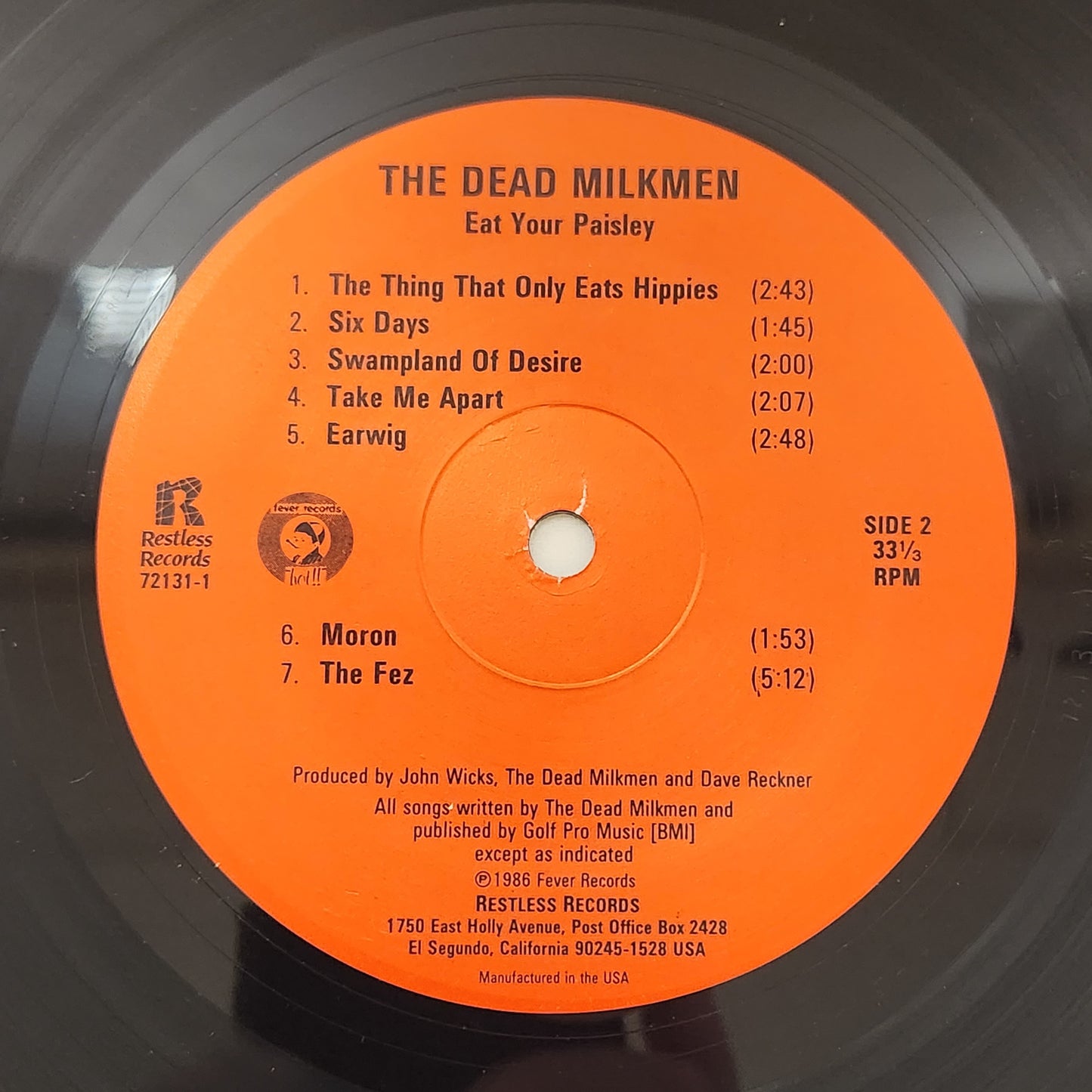 The Dead Milkmen "Eat Your Paisley" 1986 Alt Rock Punk Record Album