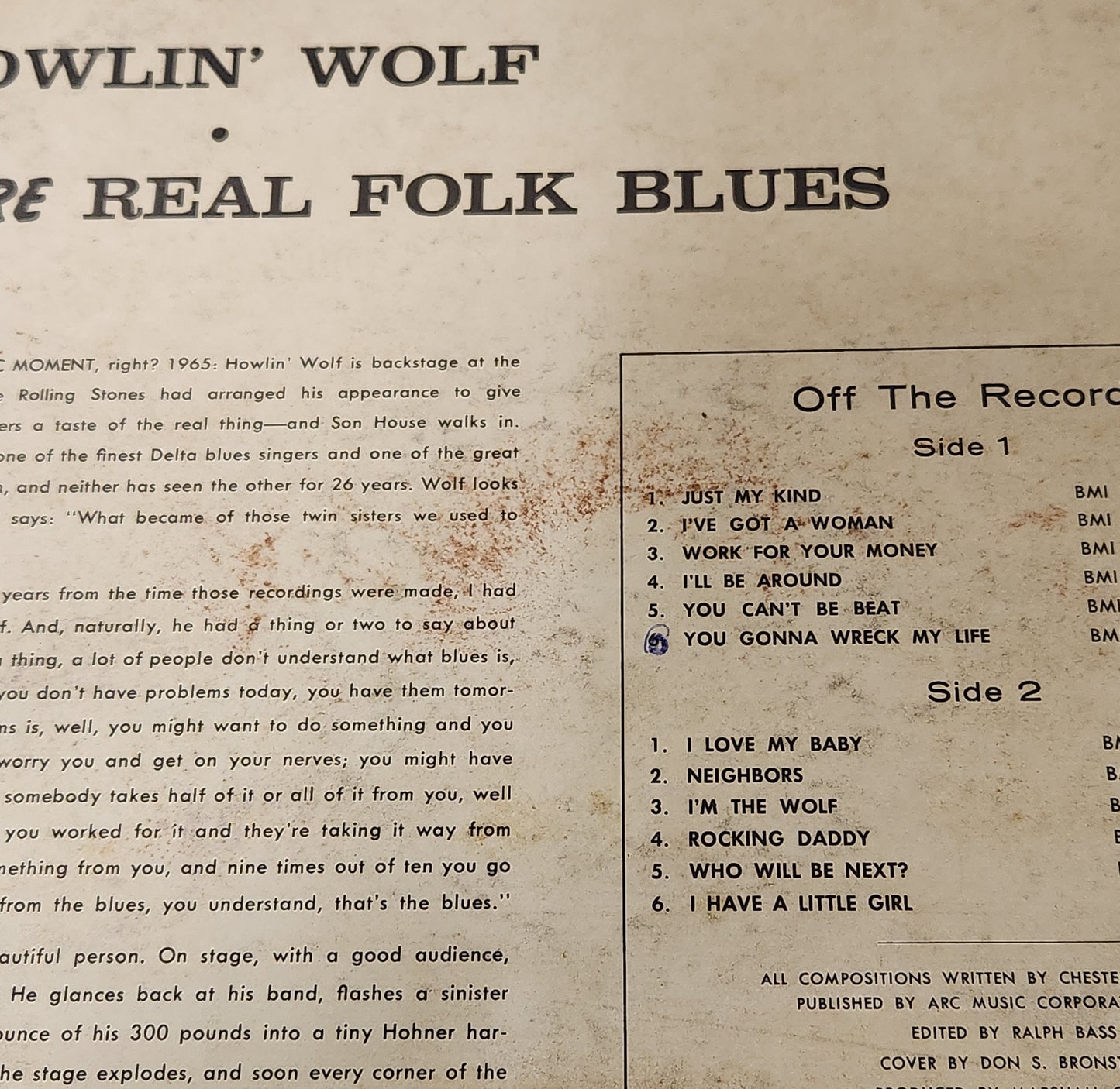 Howling Wolf "More Real Folk Blues" 1967 Blues Record Album