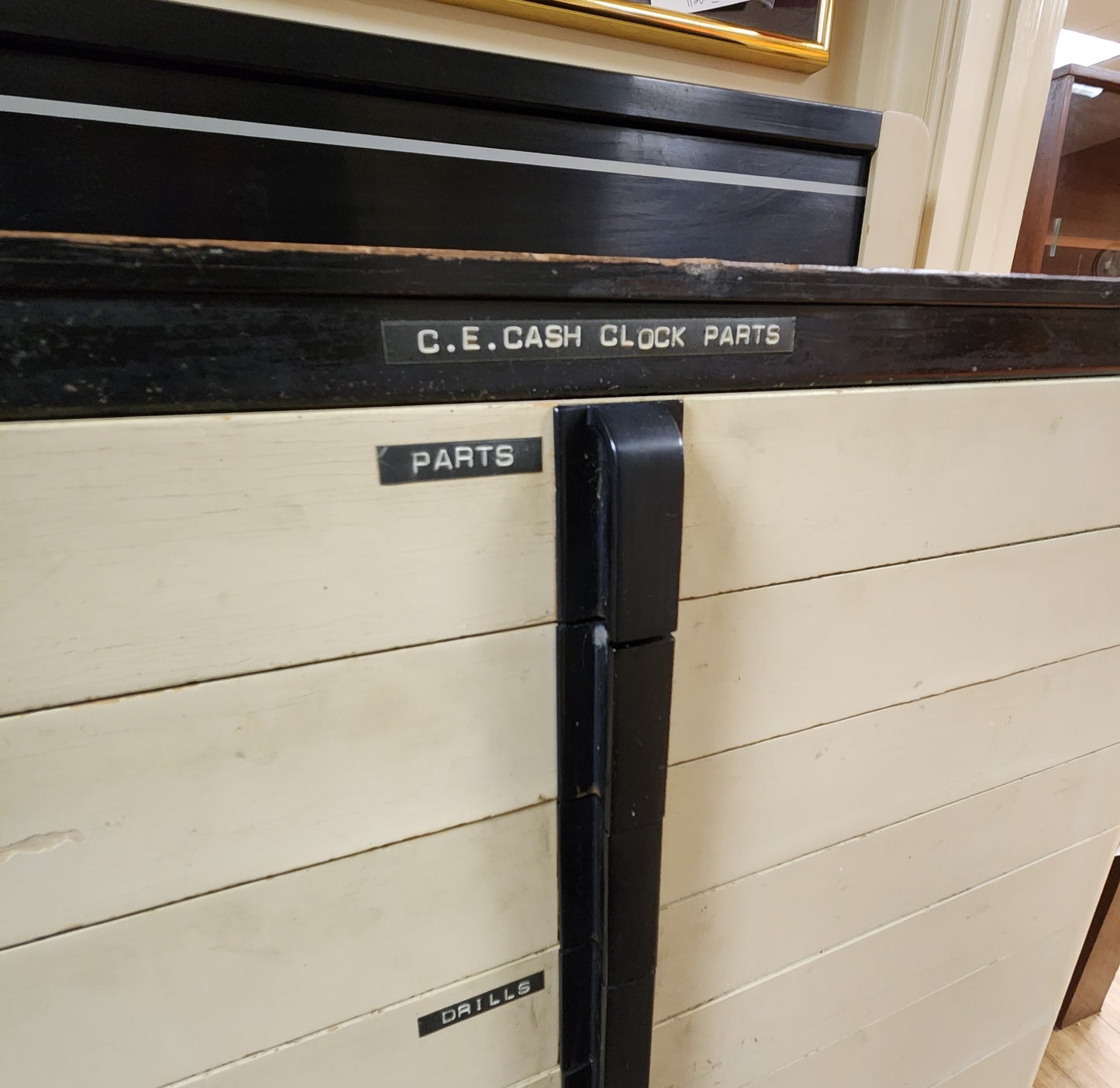 Vintage Metal & Wood Industrial Dental Cabinet