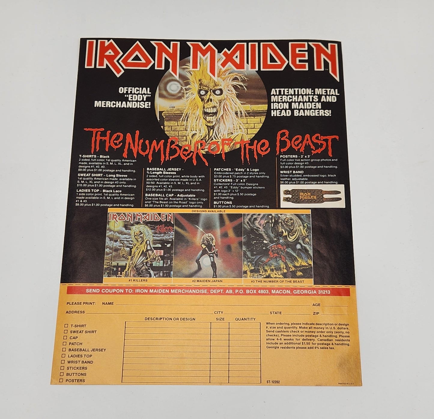 Iron Maiden "The Number Of the Beast" 1982 Heavy Metal Record Album