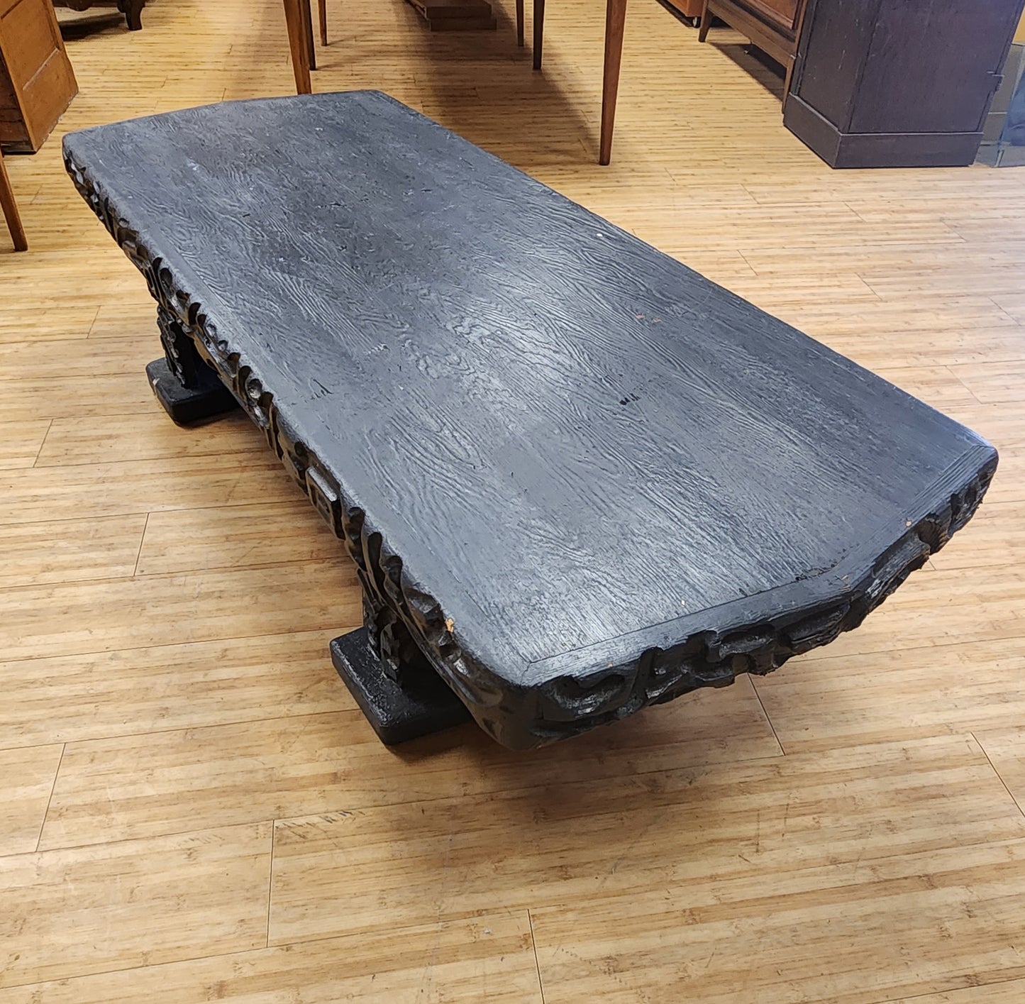 Carved Wood Brutalist Witco-Style Coffee Table
