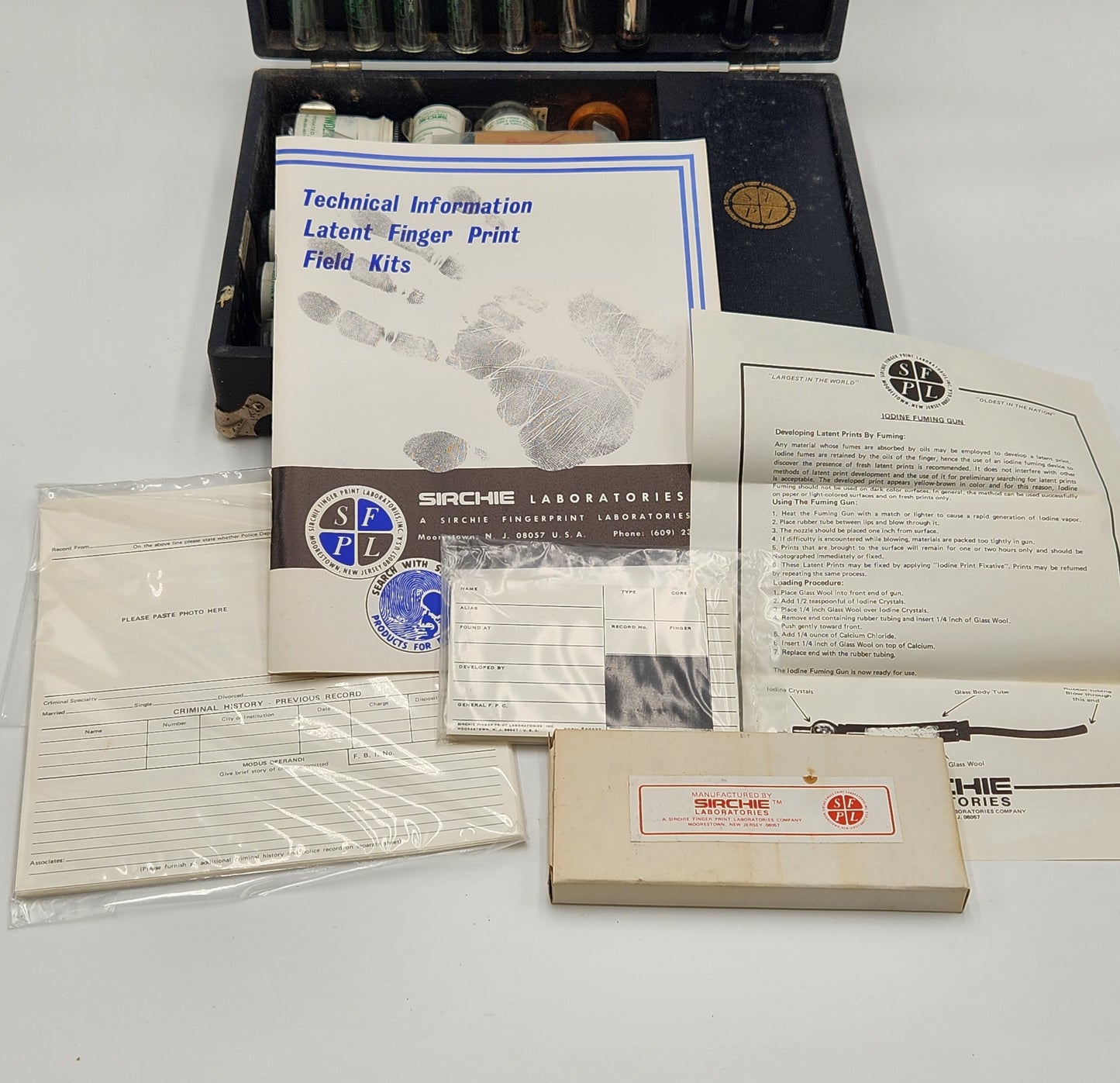 Vintage 1974 Sirchie Fingerprint Kit