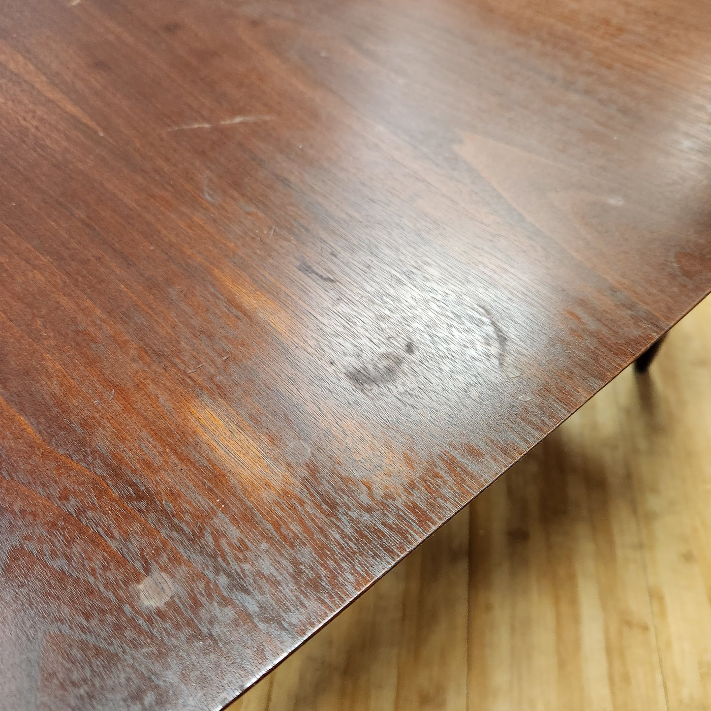 Mid-Century Walnut Coffee Table With Slatted Shelf