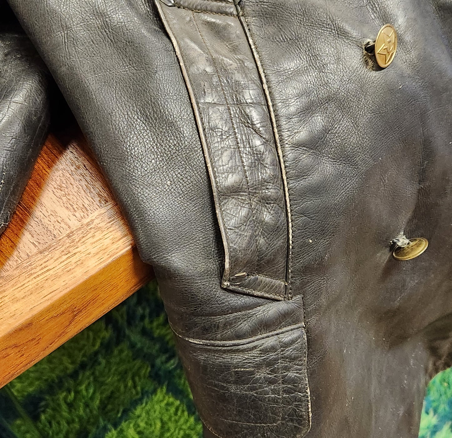 WWII Soviet Tanker Armed Forces Leather Jacket