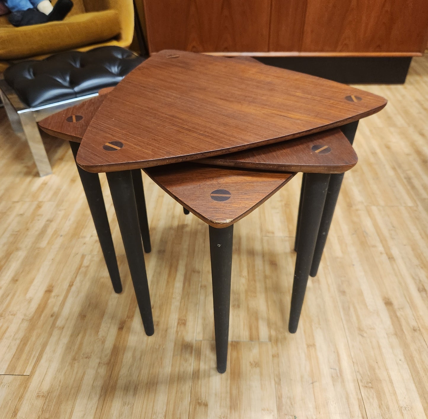 Set of 3 Mid-Century Rosewood Stacking Side Tables