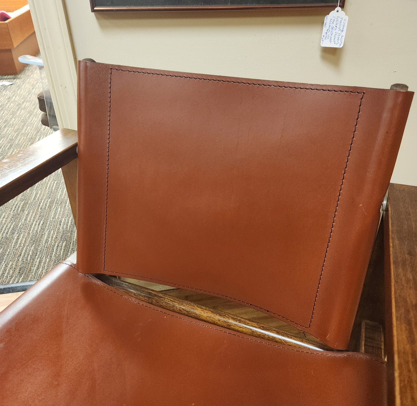 Mid-Century Modern Leather Sling Chair