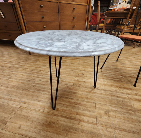 Vitnage Italian Marble Top & Iron Side Table