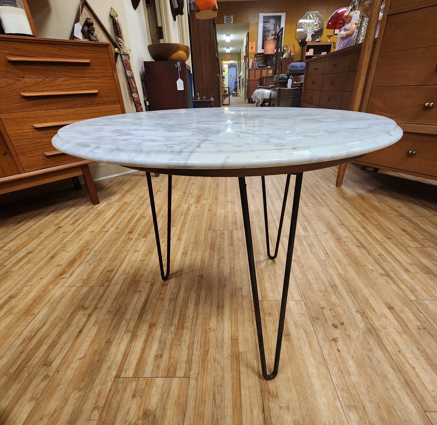 Vitnage Italian Marble Top & Iron Side Table