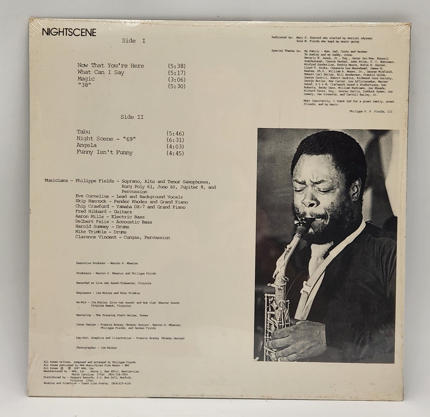SEALED 1987 Quiet Fire "Nightscene" Private Label Soul Jazz Funk Album Hampton VA