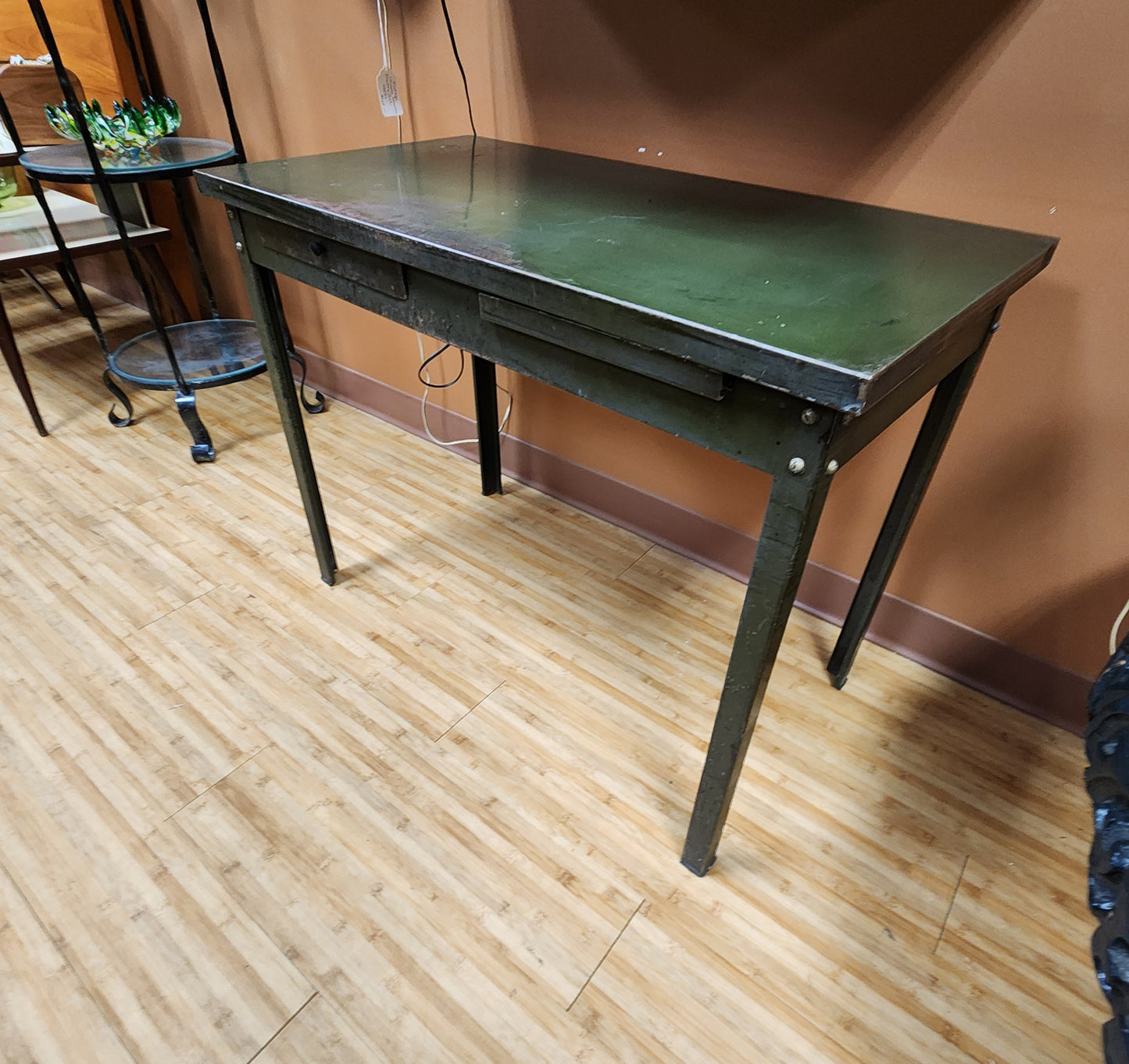 Small Industrial Painted Metal Desk / Table