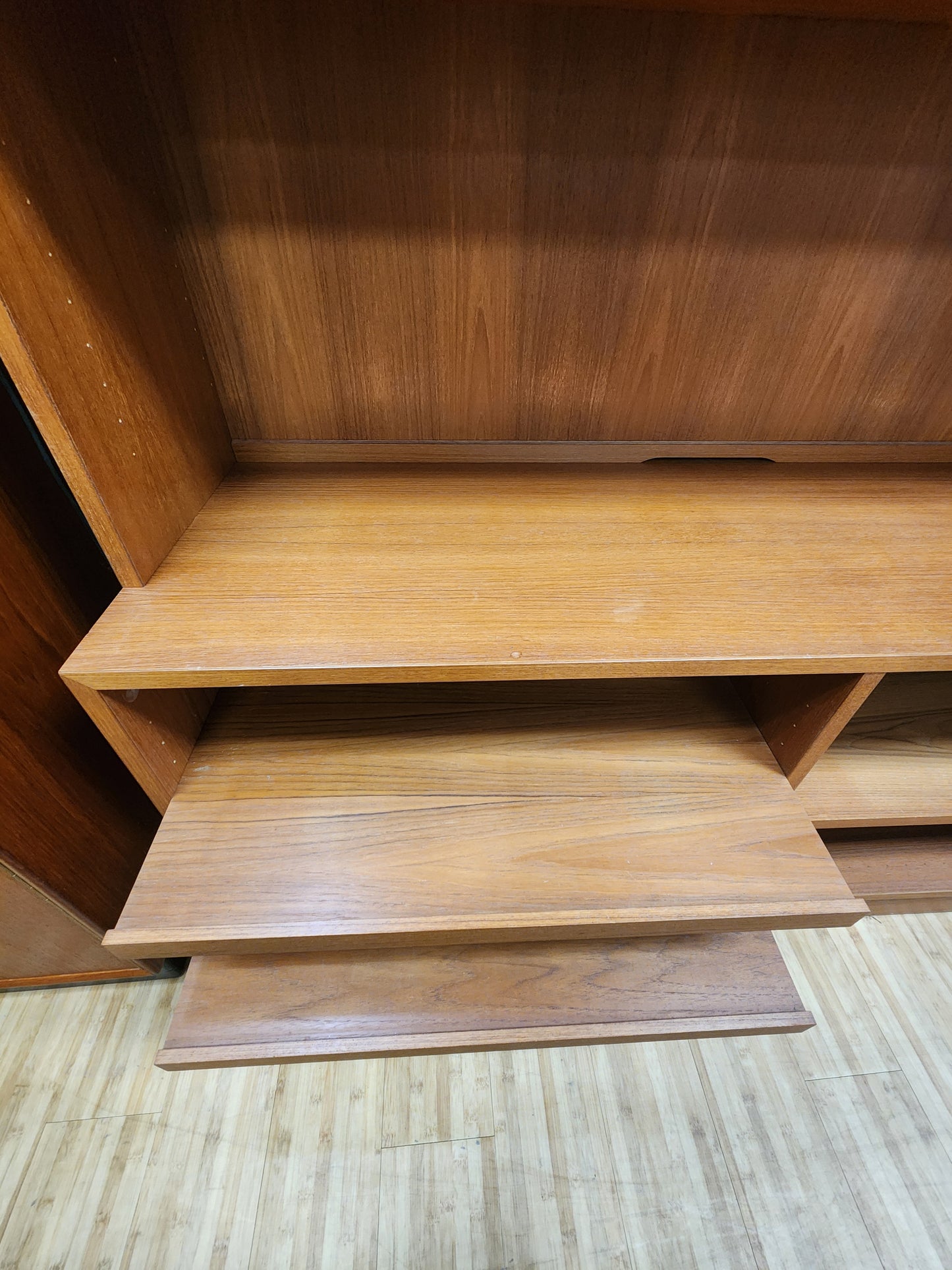 MCM Poul Hundevad 2 Piece Teak Bookcase Media Cabinet