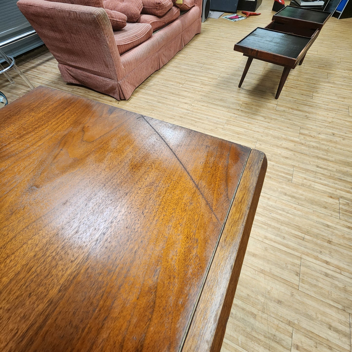 Mid-Century Modern Walnut Dresser On Attached Legs