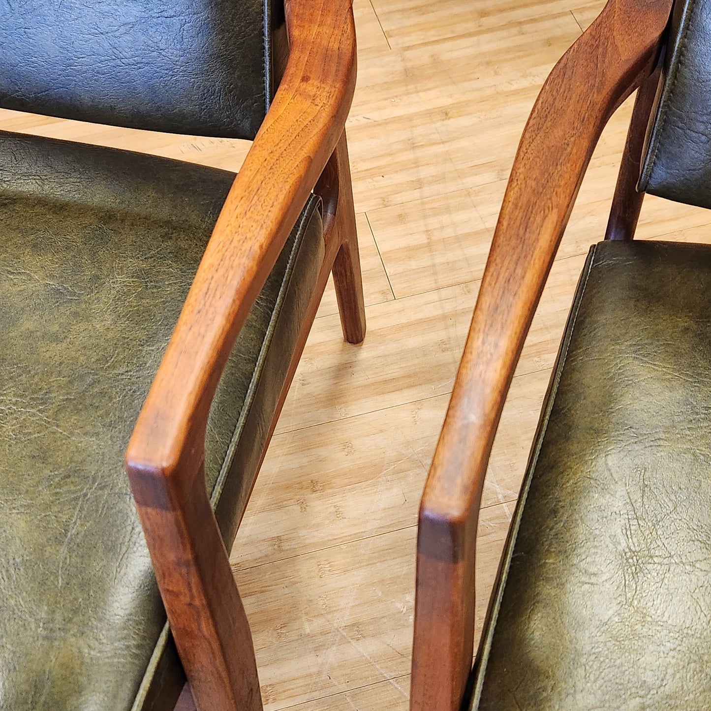 Pair Of Walnut Mid-Century Lounge Chairs