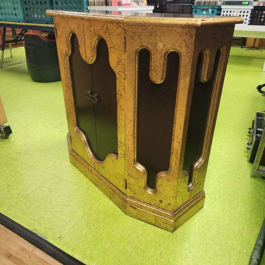 Mid-Century Faux Gold-Painted Foyer Cabinet or Buffet
