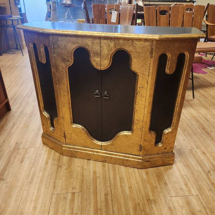 Mid-Century Faux Gold-Painted Foyer Cabinet or Buffet