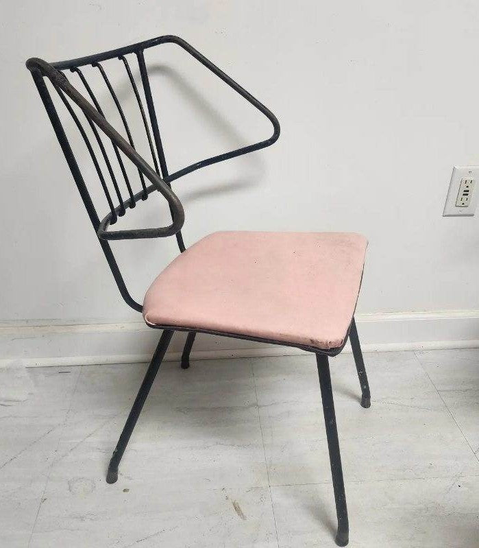 Set of 4 Retro Metal Pink Dinette Dining Chairs