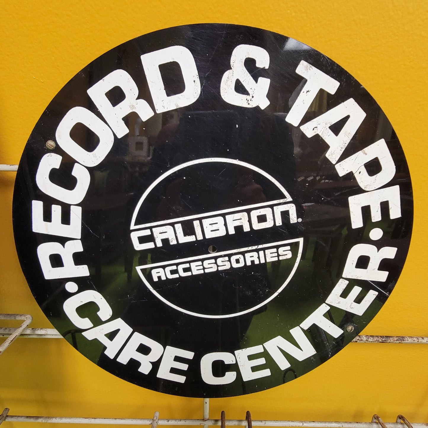 Vintage Calibron Record & Tapes Accessories Wall Hanging Metal Store Display Fixture