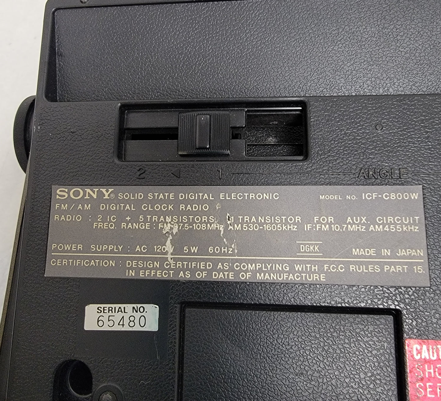 Vintage Sony ICF-G800W AM FM Clock Radio