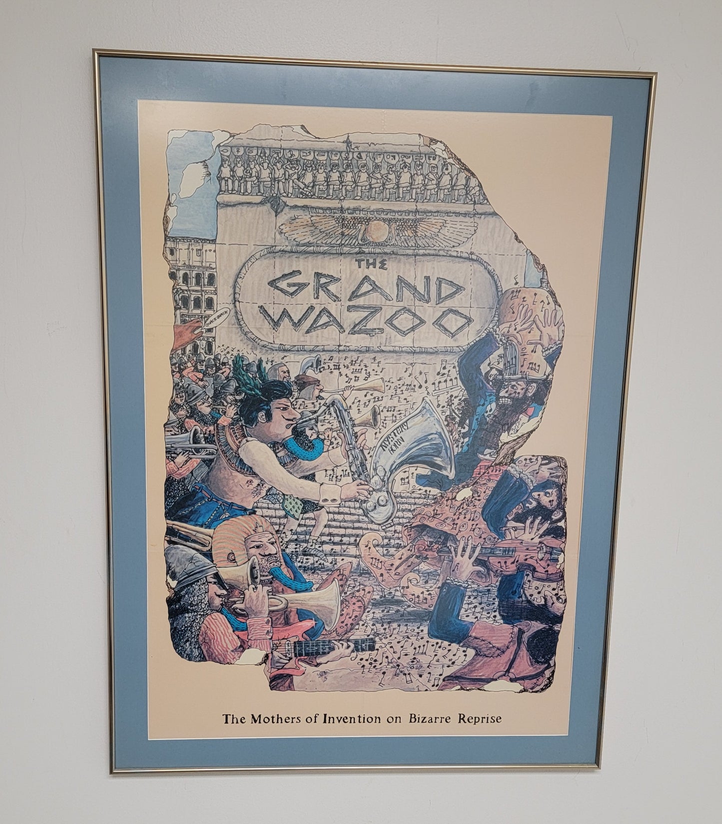 Original Frank Zappa & The Mothers Of Invention Grand Wazoo Framed Promo Poster