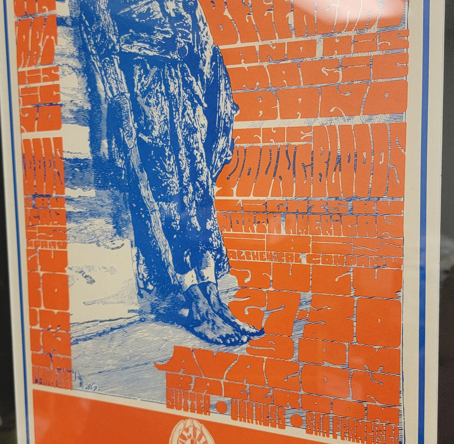 Original 1967 Blue Cheer, Captain Beefheart & The Youngbloods Avalon Ballroom Concert Framed Promo Poster