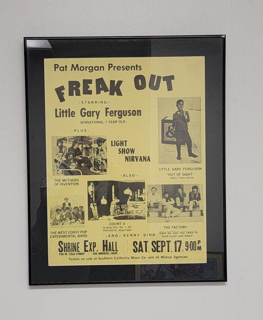 Original "Freak Out" Shine Expo Poster - The Mothers of Invention & Little Gary Ferguson Poster