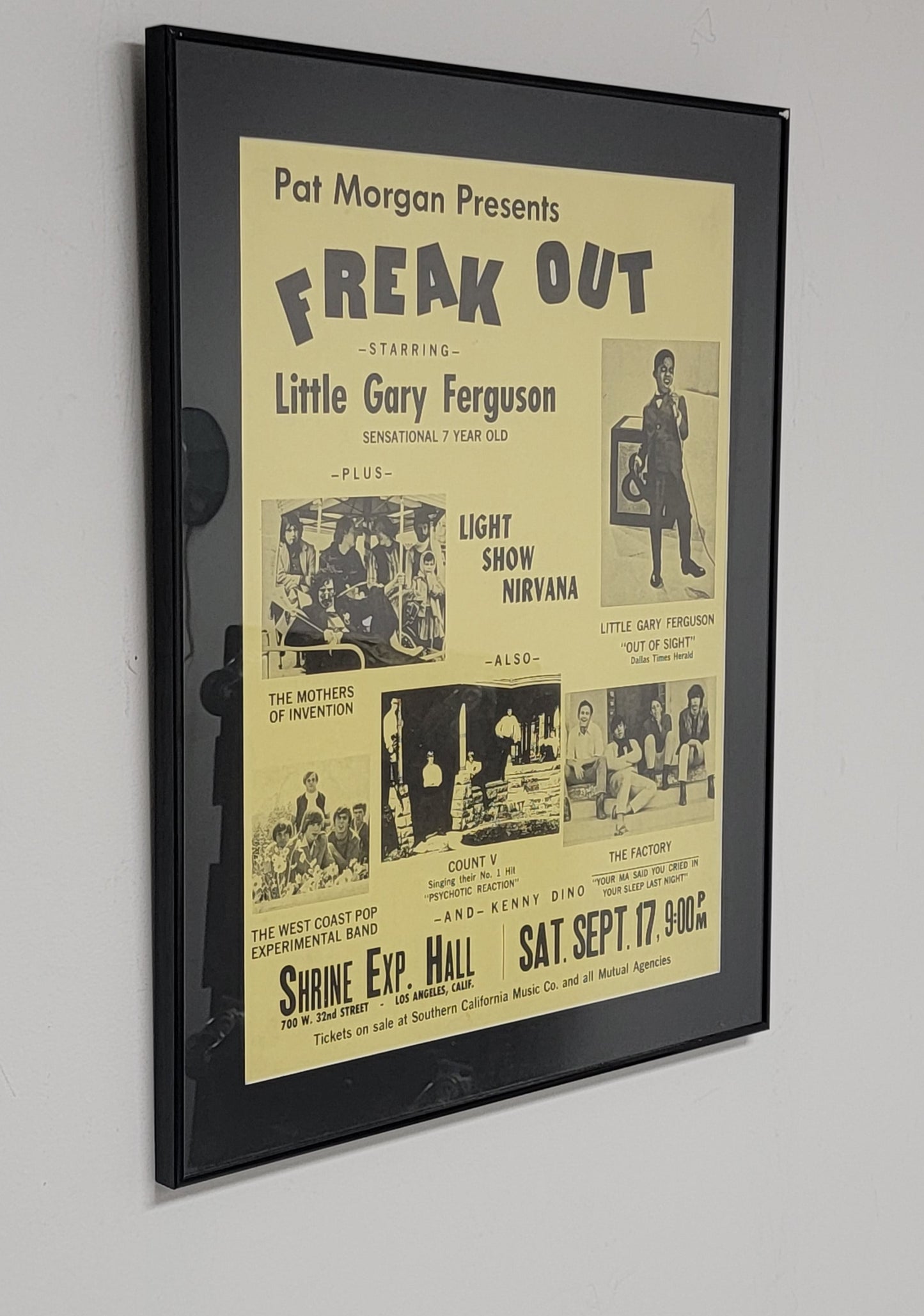 Original "Freak Out" Shine Expo Poster - The Mothers of Invention & Little Gary Ferguson Poster