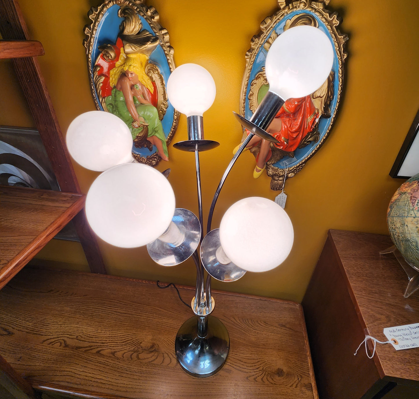 Mid-Century Modern Chrome 5 Light Table Lamp