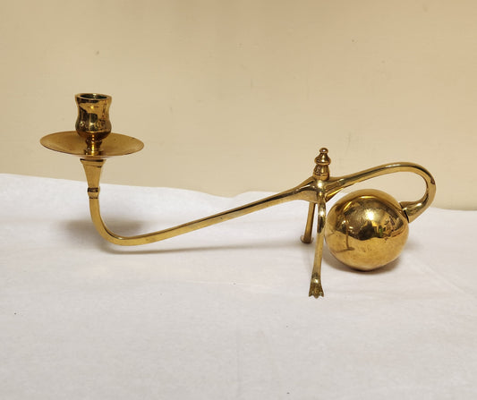 Vintage W.A.S. Benson Cannonball Style Brass Candle Holder