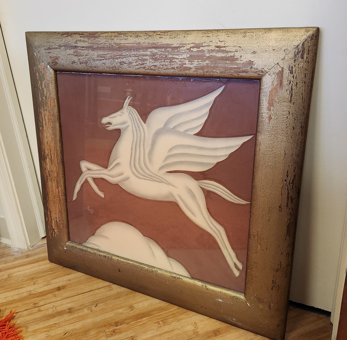 Vintage Signed Pegasus Framed Print