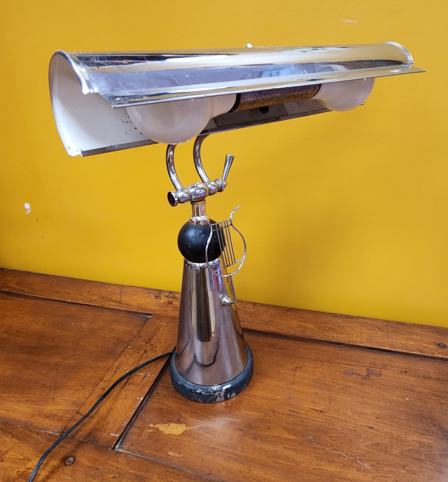 Vintage Art Deco Chrome Desk / Piano Lamp