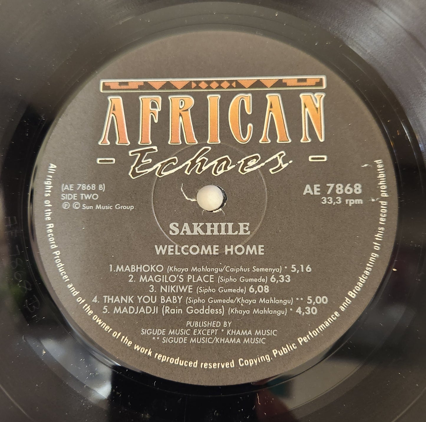 Sakhile "Welcome Home" 1992 South African Folk Record Album