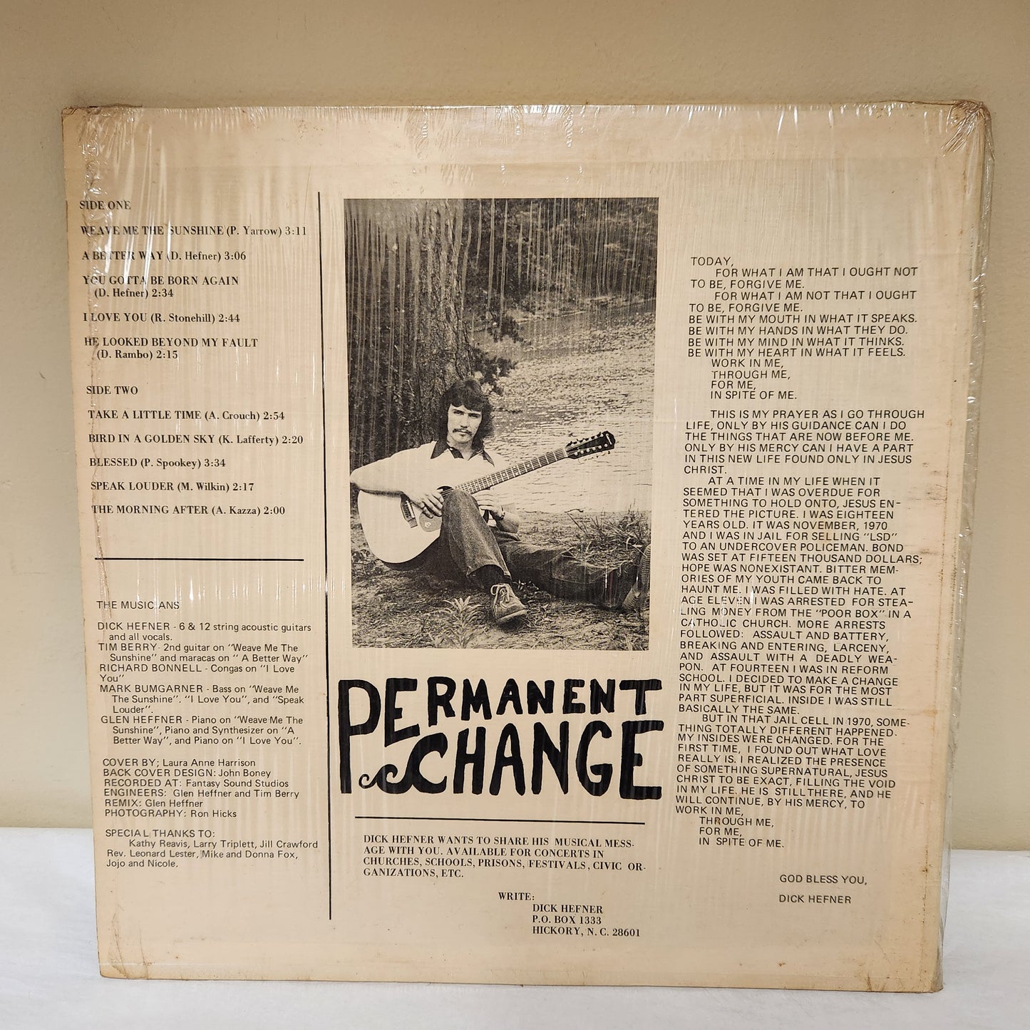 Dick Hefner "Permanent Change" 1970's Christian Folk Rock Album