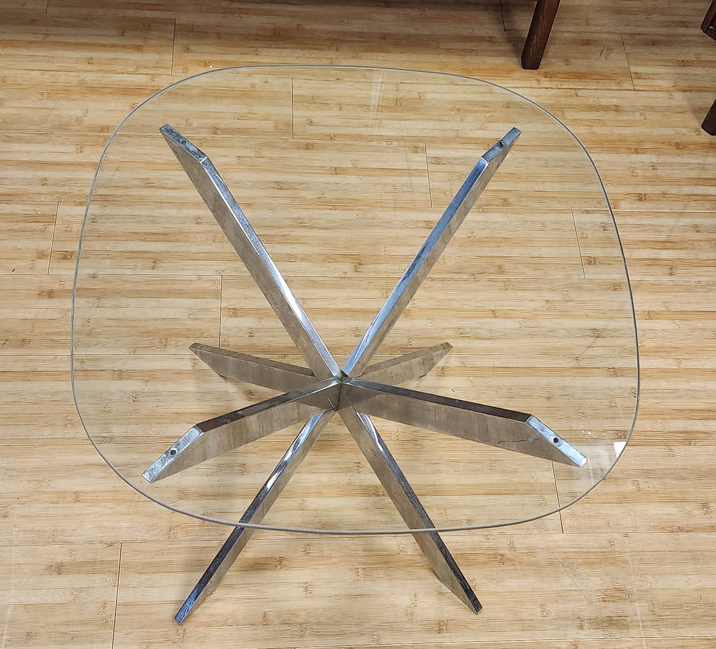 Modernist Len Rosen For Pace Collection Chrome & Glass Side Table