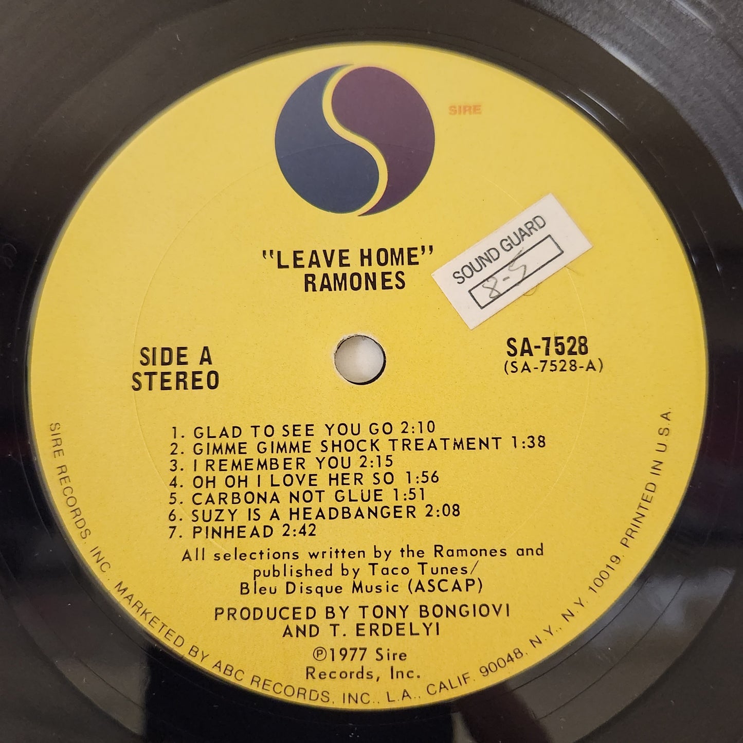 Ramones "Leave Home" 1977 Punk Rock Record Album