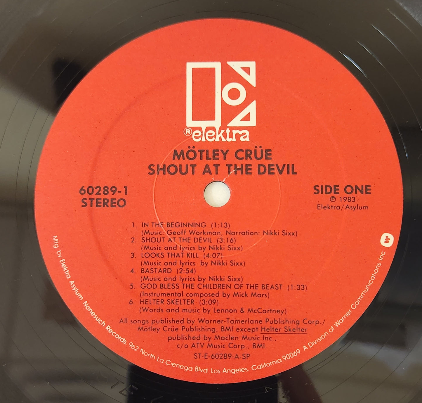 Motley Crue "Shout At The Devil" 1983 Hard Rock Heavy Metal Record Album (With Fan Club Form)