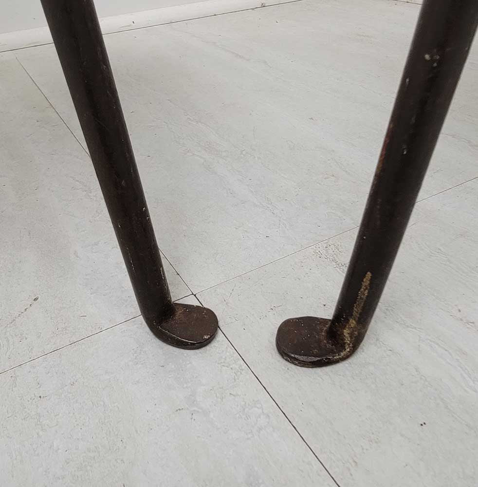 Pair of 2 Mid-Century Studio Craft Iron & Leather Stools by Lila Swift & Donald Monell