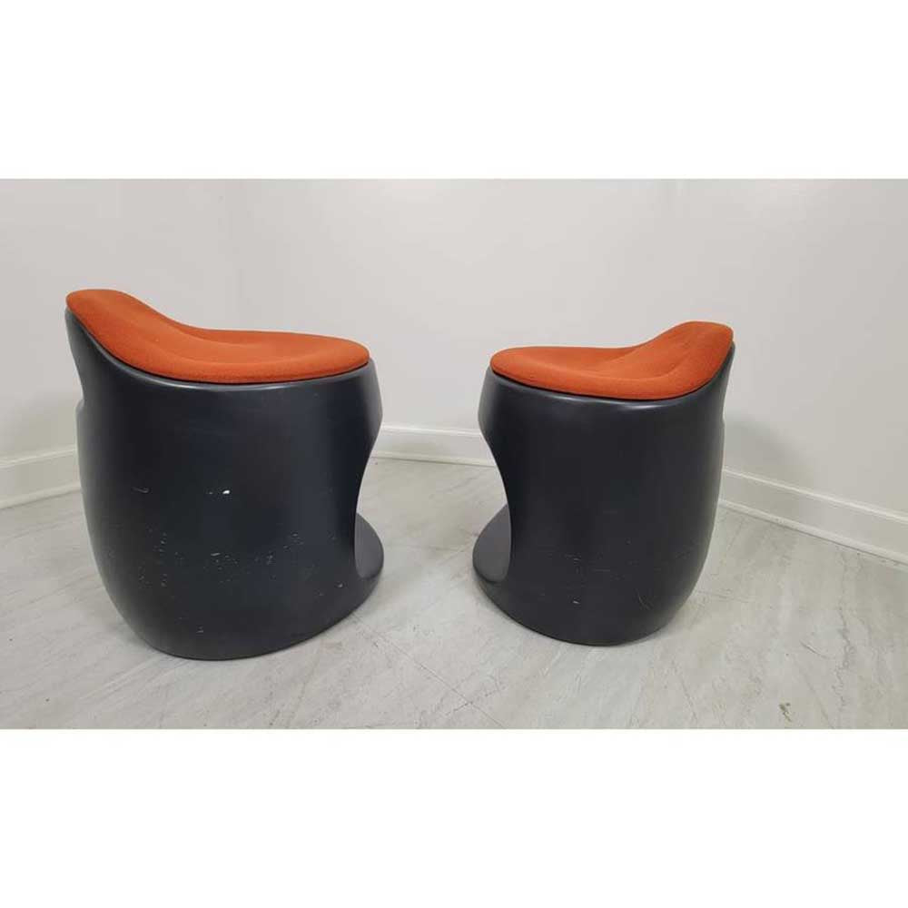 Pair of  Mid-Century Retro Space-Age Stools/ Low Chairs